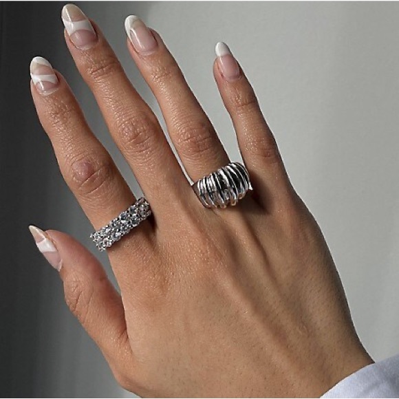 DRAE Silver Dome Ring Size 9 - Picture 4 of 5